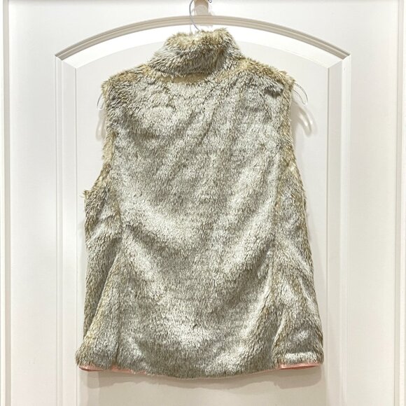 New Gap Reversible Vest Small Pink Faux Fur Full Zip - Picture 4 of 7